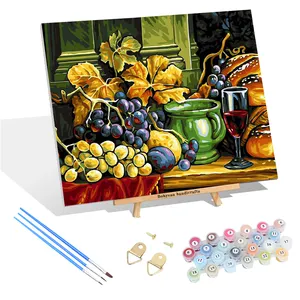 Weinflasche Kunst Obst Ölgemälde Kits Home Dekoration Geschenk DIY Malerei nach Zahlen