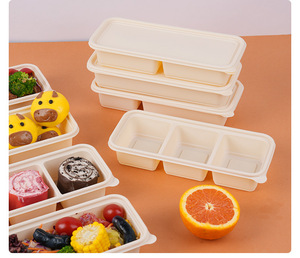 Productos Ecológicos de Pulpa, Modernos, de Lujo, Personalizables, Irrompibles, Contenedores de Alimentos de 2 y 3 Compartimentos, Lonchera Desechable - Product Image 1