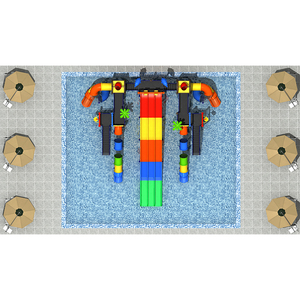 Trẻ em ngoài trời công viên nước sân chơi nước lớn Nhà Vui chơi đồ chơi Aqua Slide thiết bị giải trí - Product Image 2