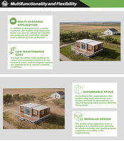 Maison conteneur extensible de 40 pieds, résistante aux ouragans côtiers, hautement résistante au vent, villa de luxe préfabriquée, maison mobile pour hôtel