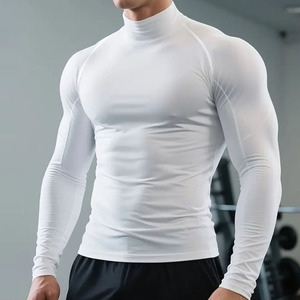 T-shirt de compression en polyester 220 g/m², grandes tailles S-3XL, manches longues, vêtements de fitness, t-shirt de sport pour homme - Product Image 4