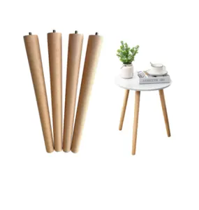 Patas de madera para muebles, patas cónicas para mesa, Base de madera para muebles, venta al por mayor