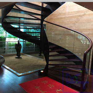 Escada Espiral Curva/Arcada de Luxo Moderna para Interiores, Construção em Ferro, Placa Dupla Lateral, Tamanho Personalizado, Fabricada na China - Product Image 2