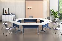 Table de conférence moderne pliable à roulettes, multi-usage, installation facile, plateau rabattable, pour école et bureau, mobilier de bureau - Grande Vente