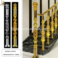 Rampe d'escalier décorative en cristal acrylique de luxe pour villa, poteaux de rampe d'escalier intérieurs.