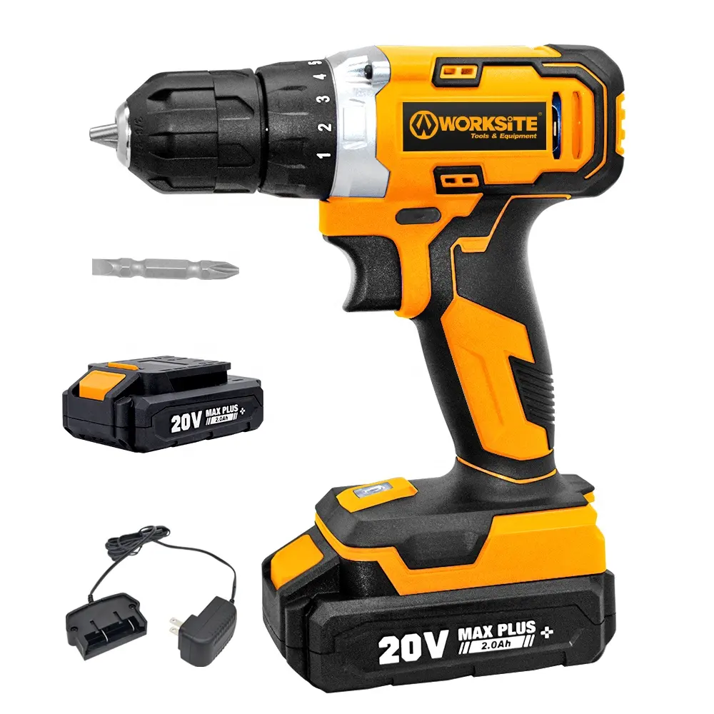 WORKSITE Customized 20V Cordless Drill Screw Driver Wood Mini Hand Battery Power Tools Factory Cordless Drill