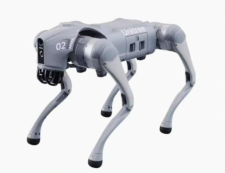 Tecnologia cane Unitree intelligenza artificiale che accompagna il Robot intelligente Go2 Robot quadrupede