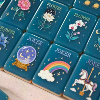 Mahjong américain personnalisé bleu fantaisie à trois couches pour 4 personnes, jeu d'intérieur de luxe, cadeau