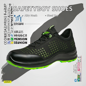 Chaussures de sécurité SAFETYBOY toutes saisons respirantes à embout en acier, dessus en cuir, maille tricotée, isolation électrique, sécurité des pieds, usine - Product Image 2