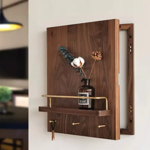 Ventes chaudes, boîte de compteur électrique en bois de noyer décorative de style américain, pliable, montage mural, charnières - Product Image 2