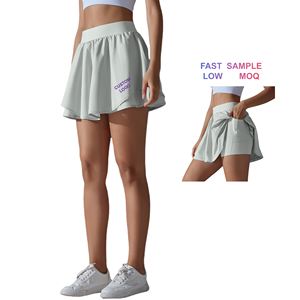OEM Schnellt rocknen <span class=keywords><strong>2</strong></span> in 1 Fitness Yoga Kurzer Rock mit Tasche Benutzer definiertes Logo Fitness studio Kurzer Rock Frauen Golf Tennis Kurzer Rock - Product Image 1