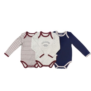 Oferta: Conjunto de 3 Piezas de Mono de Manga Larga para Bebé, 100% Algodón, Verano, Precio Económico, Lindo - Product Image 1