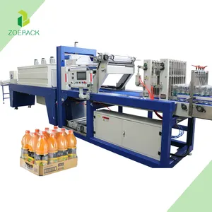 Machine d'emballage automatique d'emballage de film PE d'emballage de jus d'eau en verre en plastique pour plateau en carton et manchon rétractable - Product Image 1