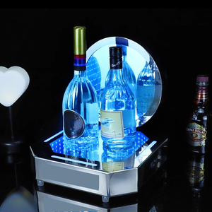 El mejor Bar barato Hotel Vino Cerveza Recargable Soporte personalizado Soporte Acrílico Led Iluminado Licor Estante Botella Glorifier Presentador - Product Image 4