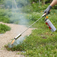 Chalumeau de désherbage KLL5003D à bouton rotatif, rotation libre à 360 degrés, compatible butane/propane jaune, flamme 1300°C, en alliage de zinc