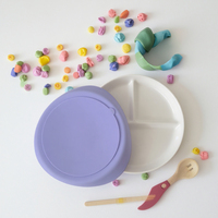 Nouvelle Tendance 2026 : Vaisselle en Porcelaine pour Enfants – Assiette et Bol en Céramique Rond avec Manchon en Silicone et Base Ventouse pour la Maison