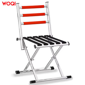 Chaise pliante de camping WOQI en aluminium, tissu Oxford rouge, siège portable d'extérieur pour jardin avec dossier - Product Image 2