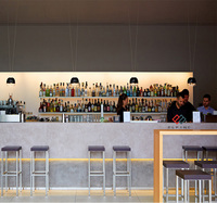 Comptoir de bar personnalisé en surface solide pour boulangerie, restaurant, café, bar commercial moderne avec garantie de 10 ans