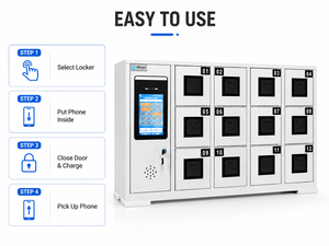 Smartphone Charging Locker <b>With</b> Usb Inside, 12 Door Wall Mounted Station for Lounge, Hotel & Tourist Attraction C-WB263 Space-Sa - Product Image 1