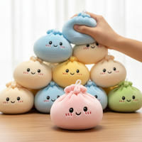 Peluche anti-stress Kawaii en forme de pain vapeur, super douce, jouet en peluche pour soulager l'anxiété, pour enfants et adultes, coussin de décompression mignon à presser