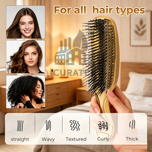 <span class=keywords><strong>Cepillo</strong></span> Desenredante para el Cabello con Logotipo Personalizado, <span class=keywords><strong>Cepillo</strong></span> <span class=keywords><strong>Tangle</strong></span> <span class=keywords><strong>Teezer</strong></span> con Cerdas de Nailon y Pelo de Jabalí, Peine Portátil para Cabello Húmedo o Seco para Mujeres y Niñas - Product Image 4