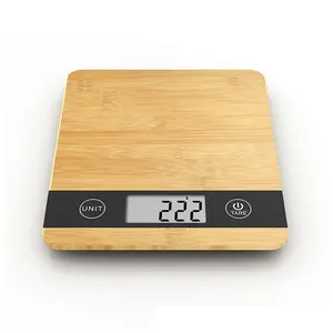 LCD 디스플레이 무게 음식 규모 건강 식품 무게 측정 전자 디지털 주방 대나무 규모