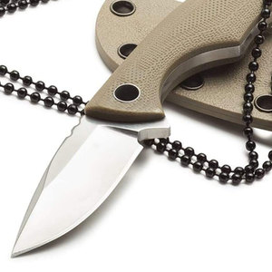 Cuchillo de cuello de acero de Damasco de alta calidad, personalizable OEM/ODM, al por mayor, con hoja fija de punta caída, para camping - Product Image 3