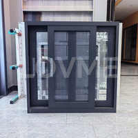 Ventanas correderas abiertas de aluminio negro con doble acristalamiento residenciales de impacto de huracán de estilo americano