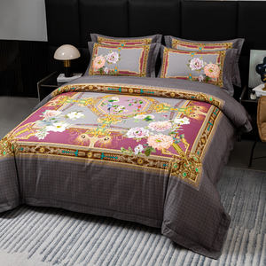 Ensemble de literie au design de luxe 100% coton 600tc brossé <span class=keywords><strong>4</strong></span> 6 pièces Double Queen King Super King Size avec fermeture éclair cachée <span class=keywords><strong>1</strong></span> drap plat - Product Image 4