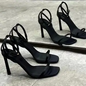 QuiteS 2023 Summer New Square Head Bulk Wholesale Shoes High Heels For Women Open-Toe High Heels Temperament Stiletto Sandals