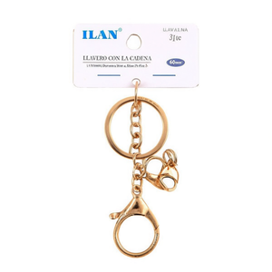 Portachiavi con catena 60 mm color oro per chiavi e borse - Product Image 2