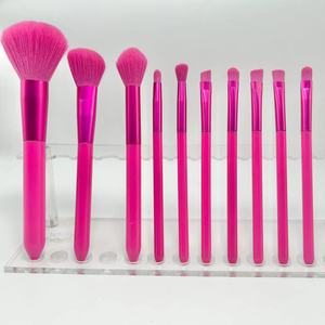 Ensemble de 10 pinceaux de maquillage à manche en bois de rose mat, poils synthétiques, pour le visage, les yeux, le surligneur, le correcteur, outil de beauté - Product Image 2