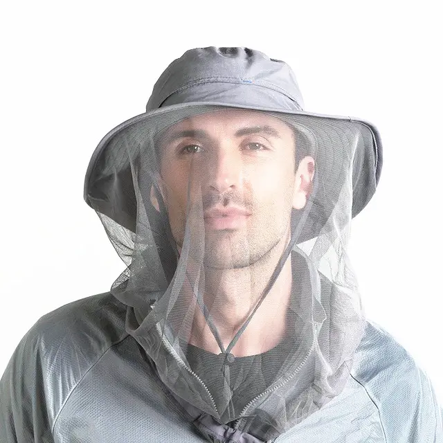 Verano al aire libre de las mujeres de los hombres de pesca mosquito prueba la red sombrero de Sol de protección UV sombrero de malla de red de prueba <span class=keywords><strong>cubo</strong></span> sombrero