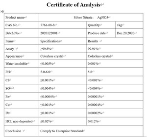 ซิลเวอร์ไนเตรต เกรดอุตสาหกรรม เกรดสารเคมี <span class=keywords><strong>AgNO3</strong></span> ผงผลึกสีขาว 7761-88-8 - Product Image 3