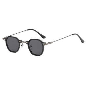 2023 New Fashion Cross-Border European and American Retro Sunglasses <b>Small</b> Frame Polygonal Metal Lenses with UV400 Attribute - Product Image 6