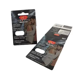 Cartões de papel de bolha de aço duro personalizados com cola lateral traseira para comprimidos de realce masculino, pacote vazio, pílula para costas fortes e duras