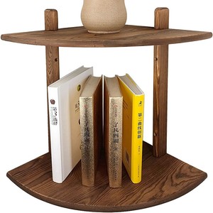 Wooden Corner Shelf 2 Tier <b>Wall</b> Mounted <b>Desk</b> Storage Rack For Plants Books Organization - Product Image 5