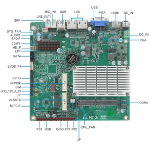 全新6USB 2 RJ45单DDR4电脑主板工业台式平板电脑J4105 4核心处理器迷你ITX主板