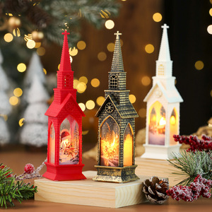 Cross-<b>border</b> decorative Christmas lights, illuminated house and church-shaped night lights, electronic candle lights, Christmas - Product Image 3