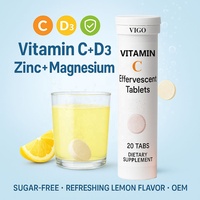 Comprimés effervescents Vigo Vitamine C 1000mg sans gluten, complément alimentaire pour soutenir le système immunitaire des adultes et des enfants, complément alimentaire OEM