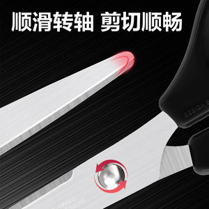 Deli Office Scissors Stainless Steel 4.8 Inch Straight Blade Black Handle Paper Cutter Craft Use - Product Image 5