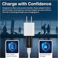 USB-C zu USB-A Blocker mit Smart-Charging, Schutz vor Juice-Jacking, Nur-Lade-Adapter, Sicheres Laden, Datenblockier-Adapter