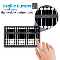 Outils d'apprentissage portables pour l'éducation précoce Boulier braille 15 lignes pour les personnes malvoyantes et âgées Boulier aveugle professionnel