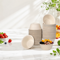 Bols à soupe et à salade jetables écologiques en fibre de bambou, résistants à l'huile, compatibles micro-ondes, pour la restauration à emporter et le camping