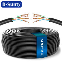 Cable de Red Cat5e UTP PVC de 8 Conductores de Cobre Puro Sólido, Conectores RJ45, 5m/1m, Negro, Cable Ethernet para Router, Módem y LAN