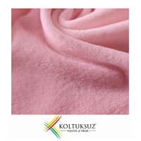 Kain Velour Rajut Organik Berkualitas Tinggi 240gsm Warna Pink Lembut 100% Katun Velvet Tekstil Massal Buatan Turki