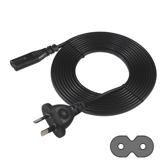 Au 2 Pin Plug Iec C7 PS3 PS4 Connector Cable C8 Supply Ac Electric Extension Figure 8 Lead Saa Power Cord