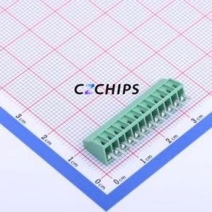 DB125-2.54-12P-GN-S <b>Screw</b> Terminal <b>Block</b> Through hole Component (THT),P=2.54mm Connector 1x12P 2.54mm Green Through Hole - Product Image 1