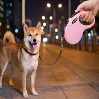 Tali Anjing Grosir Otomatis Satu Tombol Retractable Anti-Ledakan Plastik Sederhana Tali Tarik Anjing