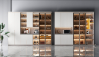 Meubles de salon modernes de luxe en mélamine, étagères à vin - Design modulaire durable, grande capacité de rangement pour la maison, salle à manger